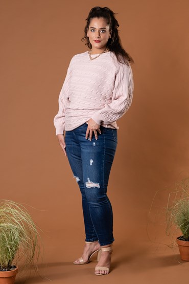 CABLE KNIT BATWING JUMPER